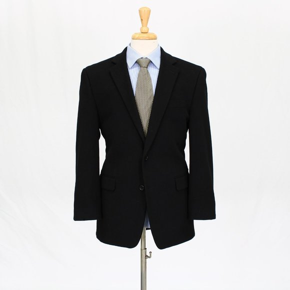 Nautica 40R Black Solid 2-Button Sport Coat Blazer Jacket O244 - Picture 1 of 11